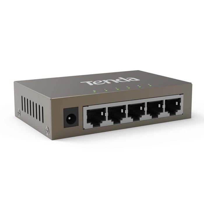 Switch Ethernet 5 Ports Gigabit 10/100/1000 Mbps, TendaTEG1005D,Switch RJ45 Réseau Domestique, Switch de Bureau, Plug & Play, Métal