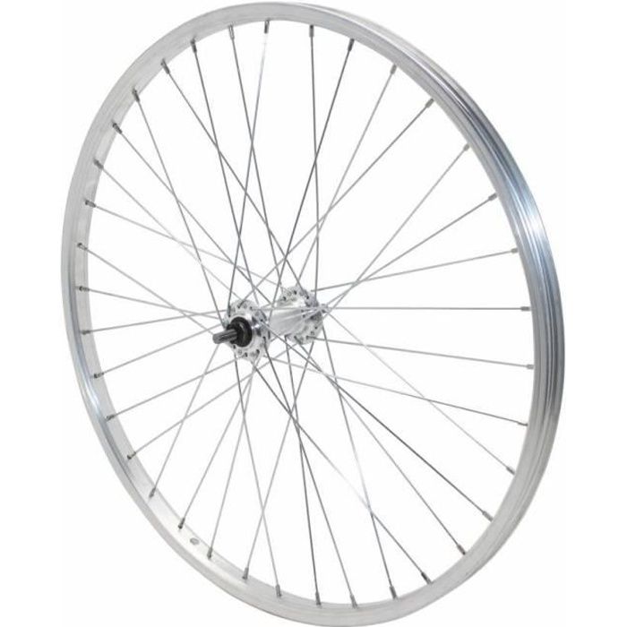 Roue vtt 24- avant alu moy alu axe plein (vendu avec ecrou 9x100)