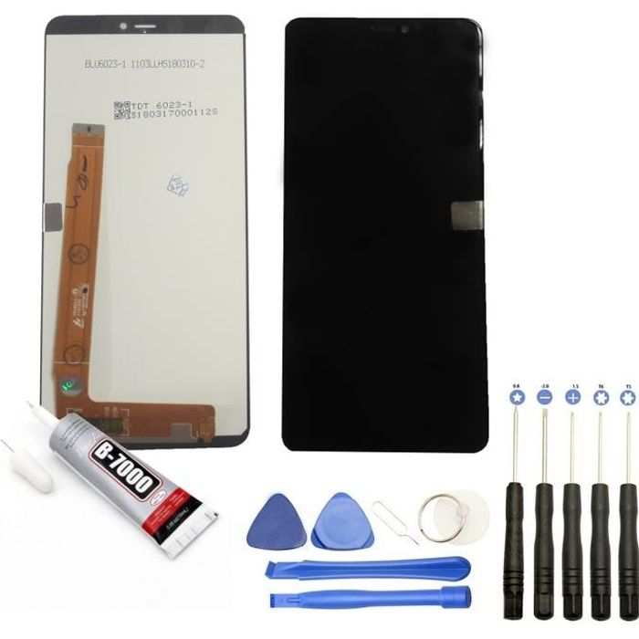 Visiodirect® Ecran complet: Vitre + LCD compatible avec Wiko View Max Taille 5.9- NOIR+ Kit outils + Colle B7000 Offerte