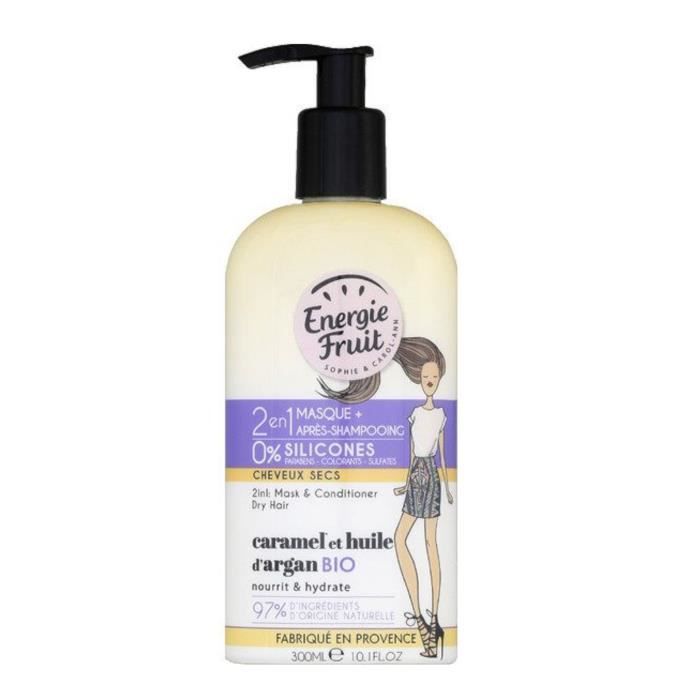 ENERGIE FRUIT Masque et après-shampoing pour cheveux secs CARAMEL et Huile d'Argan - 300 ml
