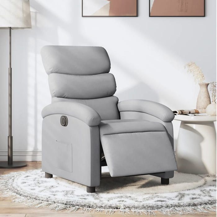 vidaXL Fauteuil inclinable électrique Gris clair Tissu fauteuil électrique pour personnes âgées fauteuil inclinable 3203954