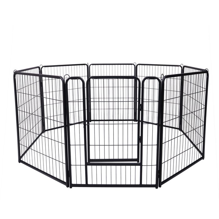 Comparer les prix de HENGMEI 8 Pièces Parc pour Chiot pour Animaux Avec Porte, Enclos pour Chiots, 65 x 80 cm Enclos pour Chien