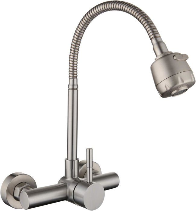 itigeur de cuisine avec douchette laiton H40c or
