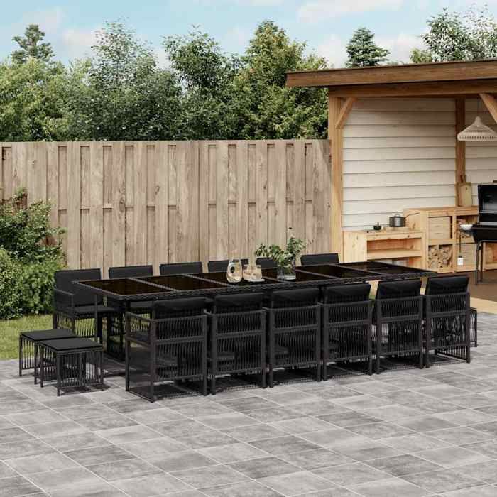 Vidaxl Ensemble à manger de jardin 17 pcs Résine tressée