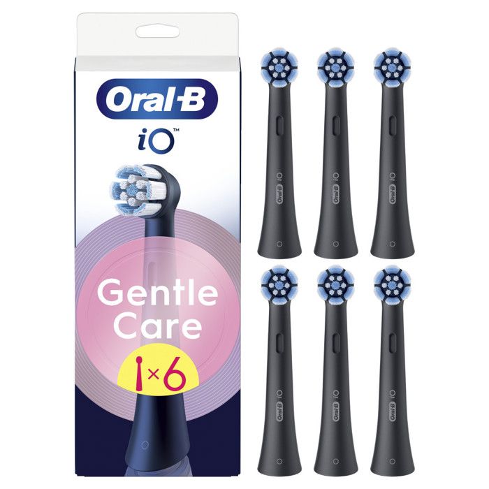 Oral-B Série iO Gentle Care Noir Brossettes rondes de rechange Authentiques Convient aux gencives sensibles 6