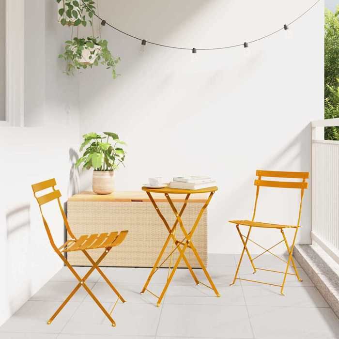vidaXL Chaises de jardin pliantes 2 pcs en acier - vue 3