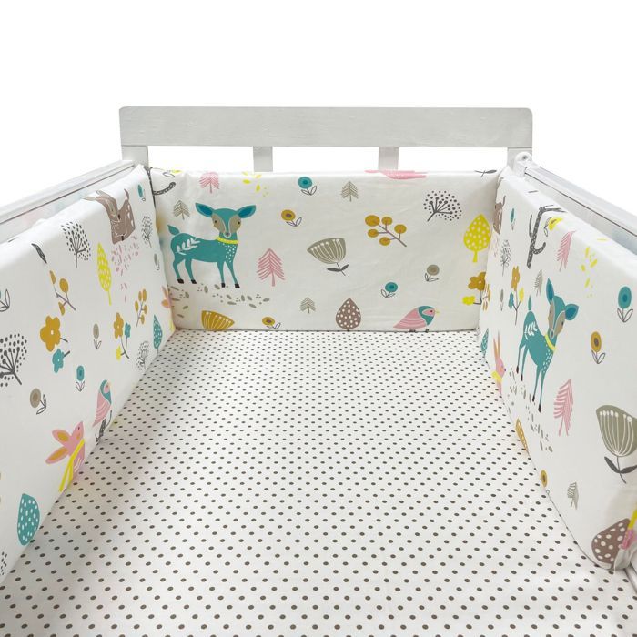 Tour de lit bébé barrière de lit en coton pour nouveau-né rabat tressé berceau bébé - Cerf -