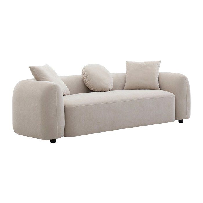 Canapé 3 places en tissu beige OXILA