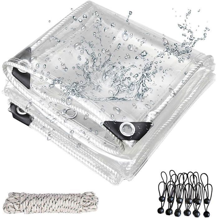 Bâche Étanche Transparente 420G-M², 0.3Mm Epaisse
