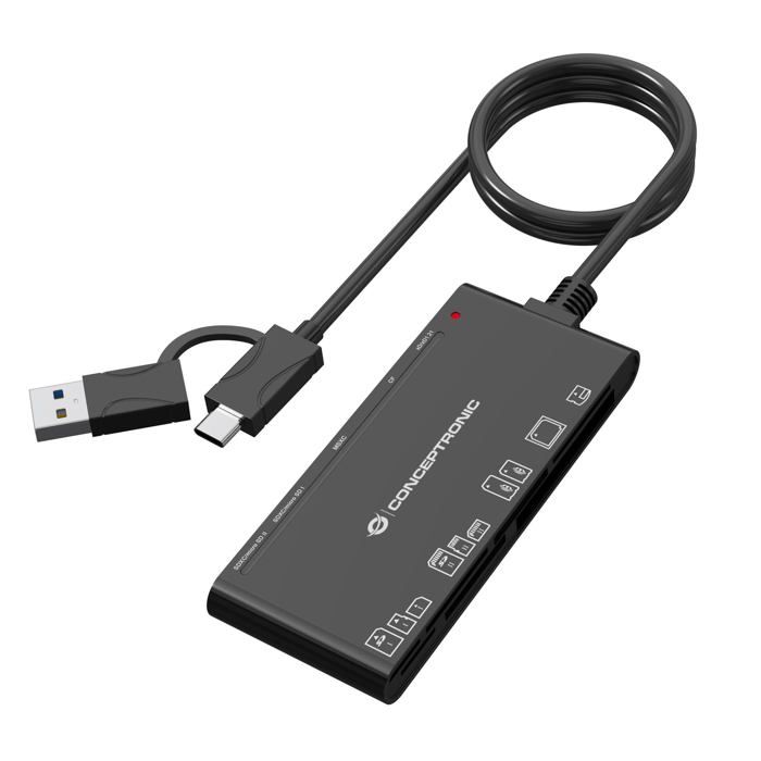 Lecteur de Carte Mémoire Conceptronic BIAN10B USB 3.2 Gen 1 Type AType C - vue 5