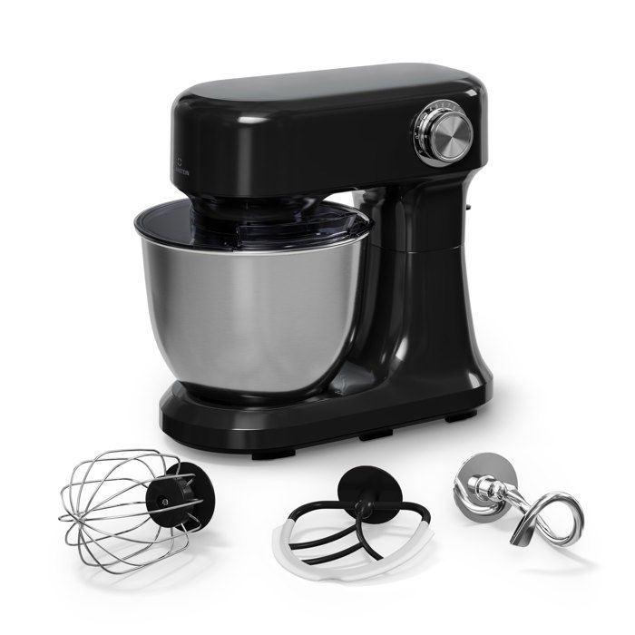 Klarstein Bella Evo Robot Pâtissier 1500W 5L Bol Inox 12 Vitesses Système Planétaire Pulse Robot Cuisine Multifonctions Noir - Klarstein