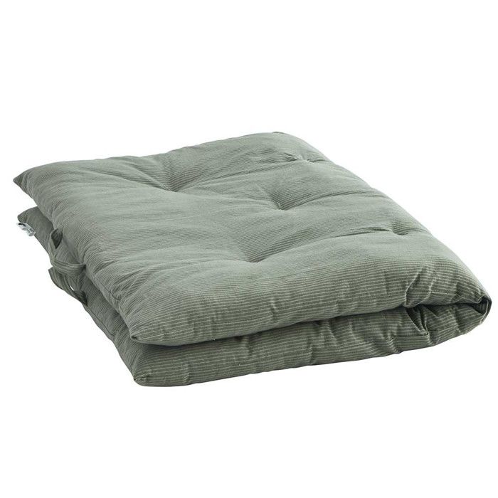 Sur-matelas édredon coton vert Jade et gris clair - Mme Stoltz Sur-matelas édredon coton vert Jade et gris clair - Mme Stoltz