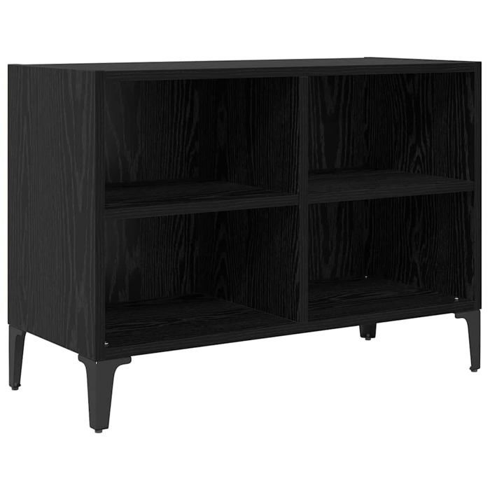 Meuble TV mural en bois dingénierie - vidaXL - Noir - 695x30x50 cm - Rectangulaire - Étagères en planches