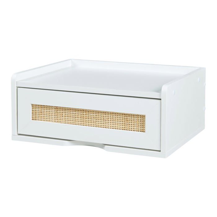 Étagère murale - HELLOSHOP26 - Modèle avec tiroir - Blanc - 40x30x165 cm - Design intemporel