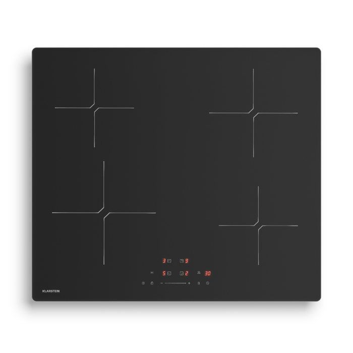 KLARSTEIN PowerGlide Plaque Induction Encastrable 4 Zones 7400W Minuterie Anti-rayures Plaque Cuisson Induction 60cm