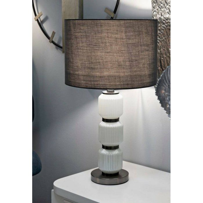 Lampadaire de Table Presolana Dmora en Verre Blanc