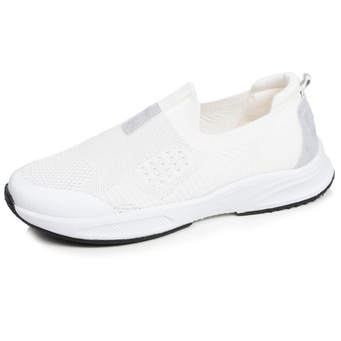 Isotoner Baskets confortable résistante semelle à mémoire forme et facile à enfiler blanc femme Isotoner Baskets confortable résistante semelle à mémoire forme et facile à enfiler blanc femme