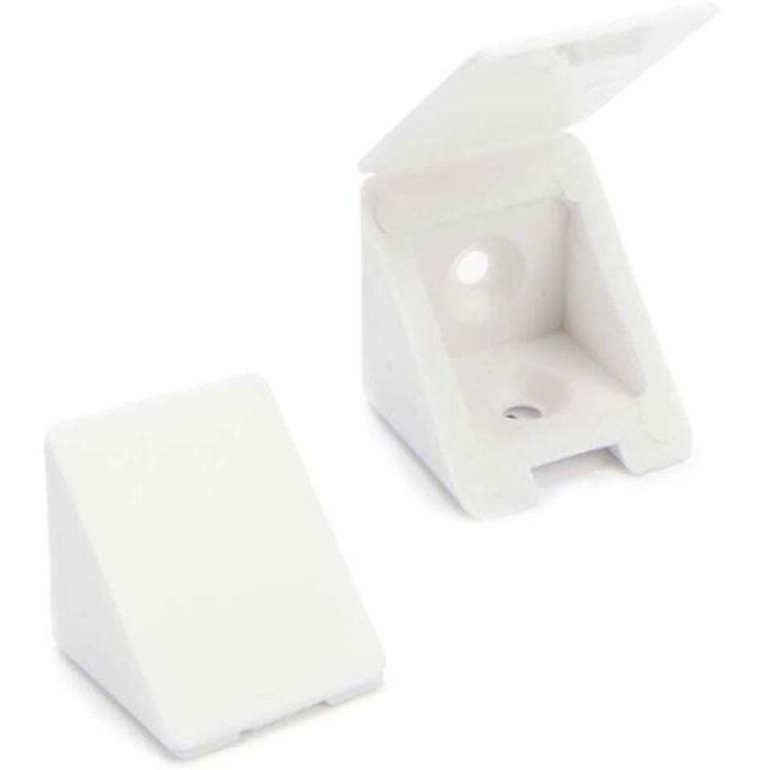 100 x Equerre Dangle/connecteurs de meubles/Équerre étagère BT1 2 trous Couleur : Blanc Matière : Plastique