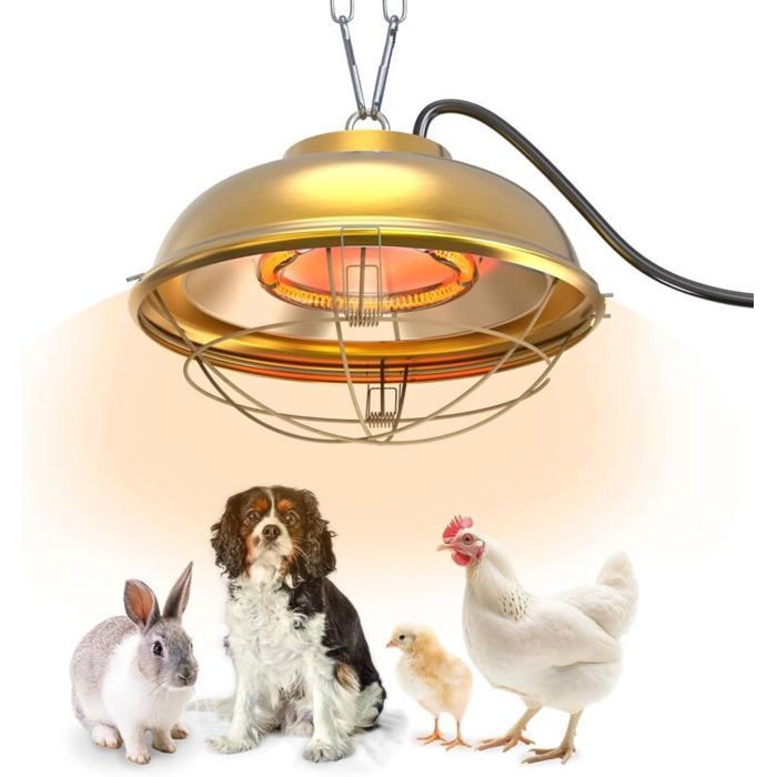 Lampe chauffante pour poulailler - MICH - 300 W - 20 cm - Convient aux poussins canards lapins - 1 pièce