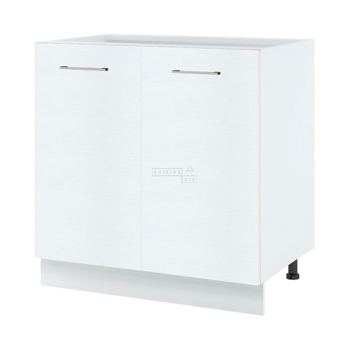 Meuble bas de cuisine Bellissi Blanc 2 portes L 80 cm - Cuisineandcie Meuble bas de cuisine Bellissi Blanc 2 portes L 80 cm - Cuisineandcie