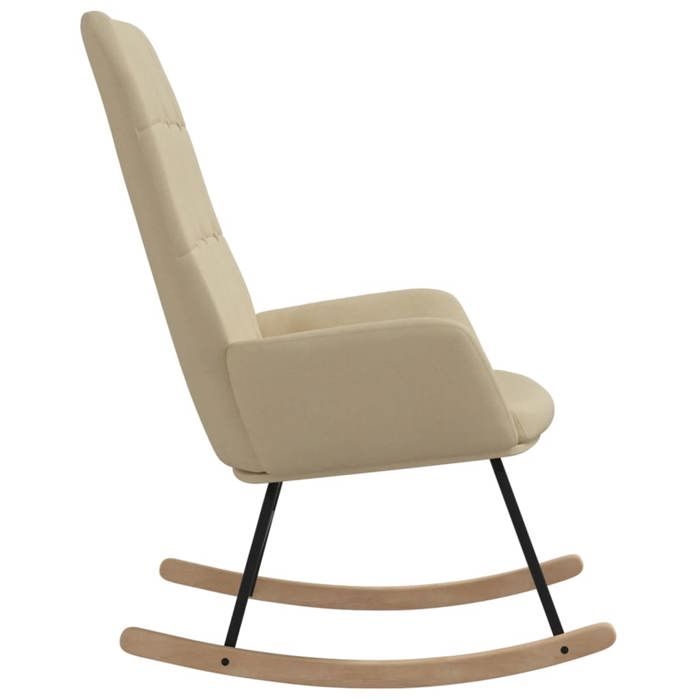 Fauteuil Allaitement - Crème - Chaise à bascule - Rocking Chair - Crème Tissu 70x79x101 cm F1525
