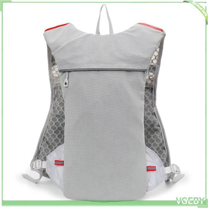 Fafeicy Sac à dos gilet dhydratation Sac à dos dhydratation avec vessie deau de 2 L sport accessoires Noir avec poche à Gris