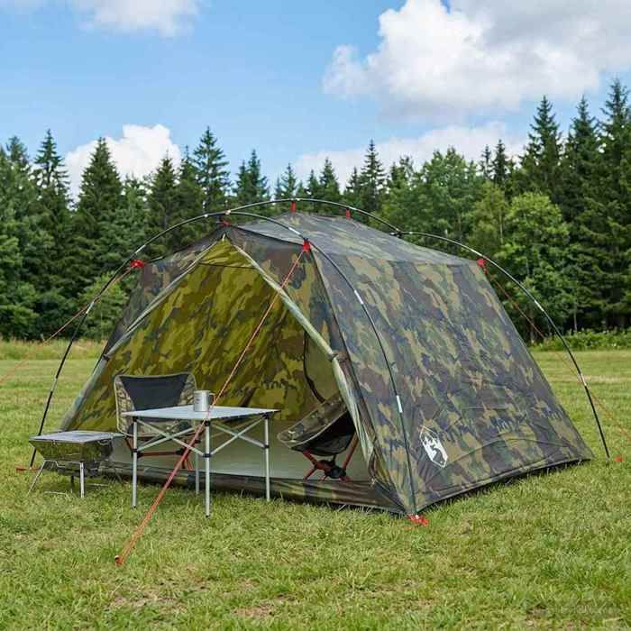 vidaXL Tente tunnel 4 personne Camouflage 42019361