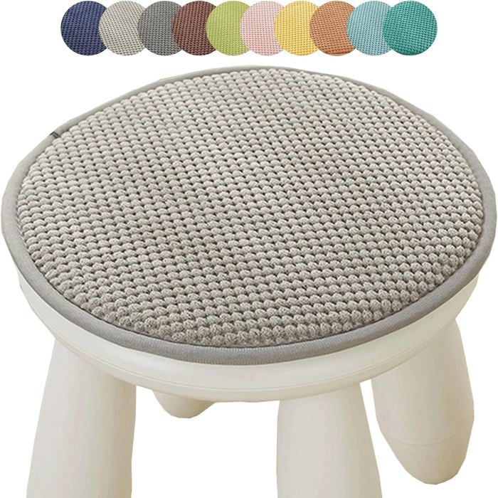 Coussin de Chaise Rond Antidérapant 35 cm Galette de Siège avec Liens Lavable pour Tabouret et Salle à Manger
