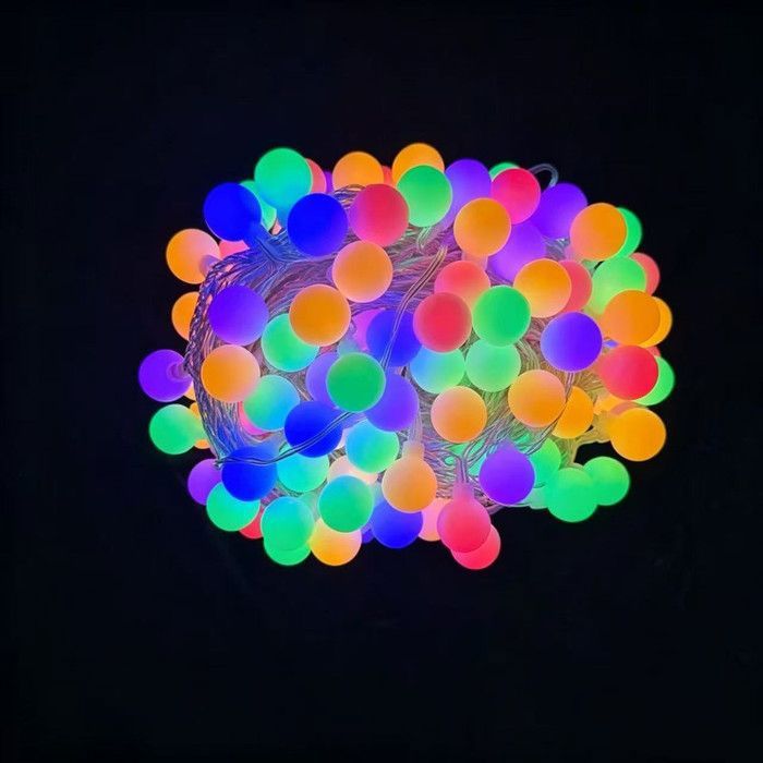 Guirlande lumineuse à boules grandes particules 20 m 135 lampes plusieurs modes de clignotement pour ambiance décorative