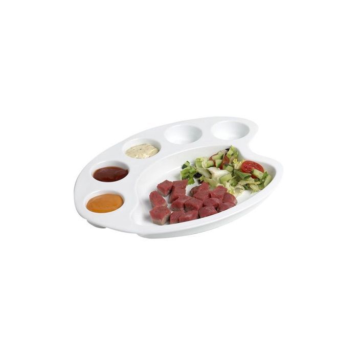 Assiette En Forme De Palette De Peintre Assiette En Porcelaine Style Palette De Peintre L 29 5 X L 25 8 X H 4 Cm Blanc Achat Vente Assiette Cdiscount