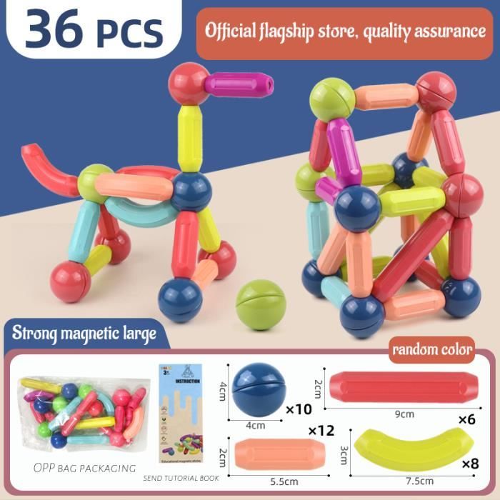 Jeu De Construction Magnétique 136 Pièces Pour Enfants 3 Ans Et + - Blocs Aimantés, Voiture, Route Réversible - Jouet STEM éducatif