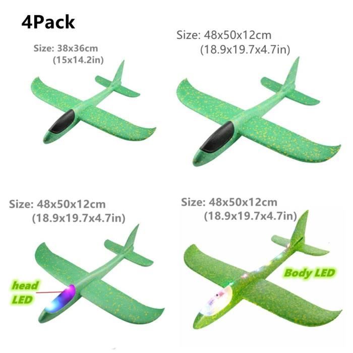 Avion Planeur Enfant Forhome Avion En Mousse 2 Pièces - Jeu De Lancer Avec Catapulte Pour Enfants 3-14 Ans Planeur Polystyrene