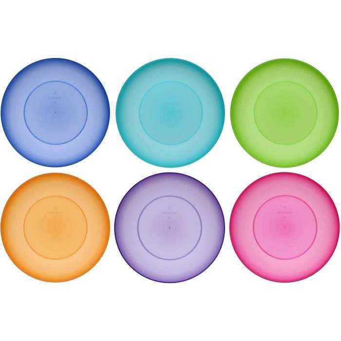 idea-station Neo assiette plastique reutilisable 6 x 17.5 cm - couleur -  incassables, parfaites comme assiette bebe et assiette enfant : :  Sports et Loisirs