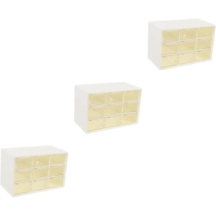 DAJAVE Lot De 3 Tiroirs De Bureau Autocollants - Rangement Invisible Sous Meuble - Noir - 21x17x5.7cm