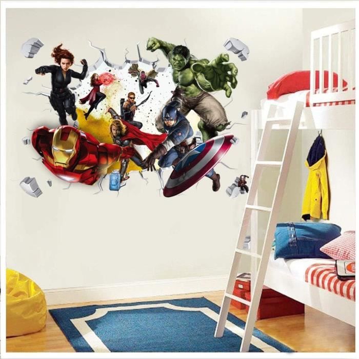Ludilabel  Autocollant panneau de porte chambre enfant - Super-héros