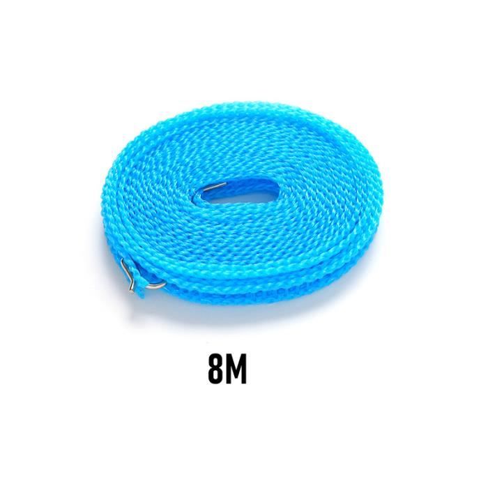 Corde à Linge Rétractable 8m - Polypropylène, Coupe-vent, Boîtier Plastique 7.5cm, Portable - Orange - 1