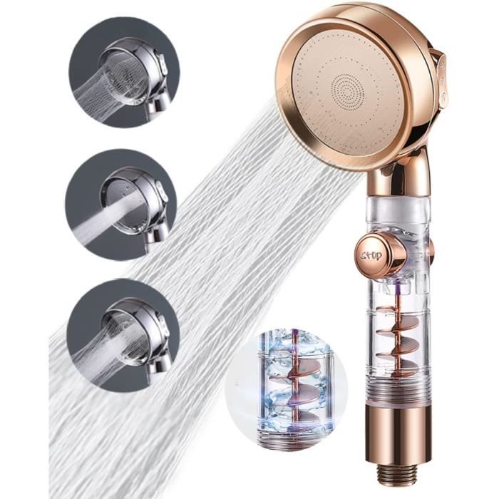 Pommeau De Douche Haute Pression DQOK Noir - 3 Modes, Réglable, Filtre Intégré
