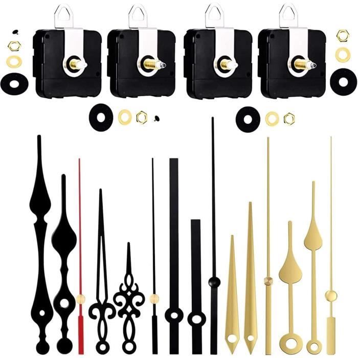 PATIKIL Kit De Remplacement Des Aiguilles D'Horloge, 12 Ensembles De Kits De Remplacement Des Aiguilles D'Horloge, Mouvement De Mécanisme D'Horloge En Aluminium, Noir, A05