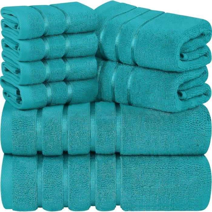 Ensemble de serviettes avec bord en marbre en pur coton Made in Italy