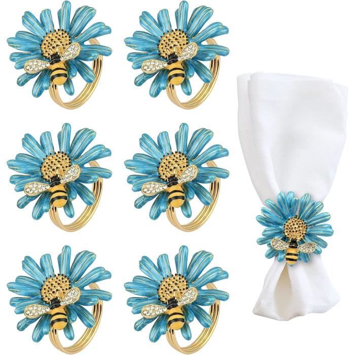 10 Ronds De Serviette Dorés - Anneaux De Table Métal Design Creux - Pour Mariage, Noël