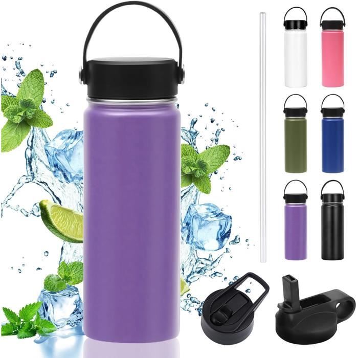 Gourde Isotherme Inox 1000ml Avec 2 Bouchons (bec Et Paille) – Support Magnétique Téléphone, 12h Chaud / 24h Froid - 3