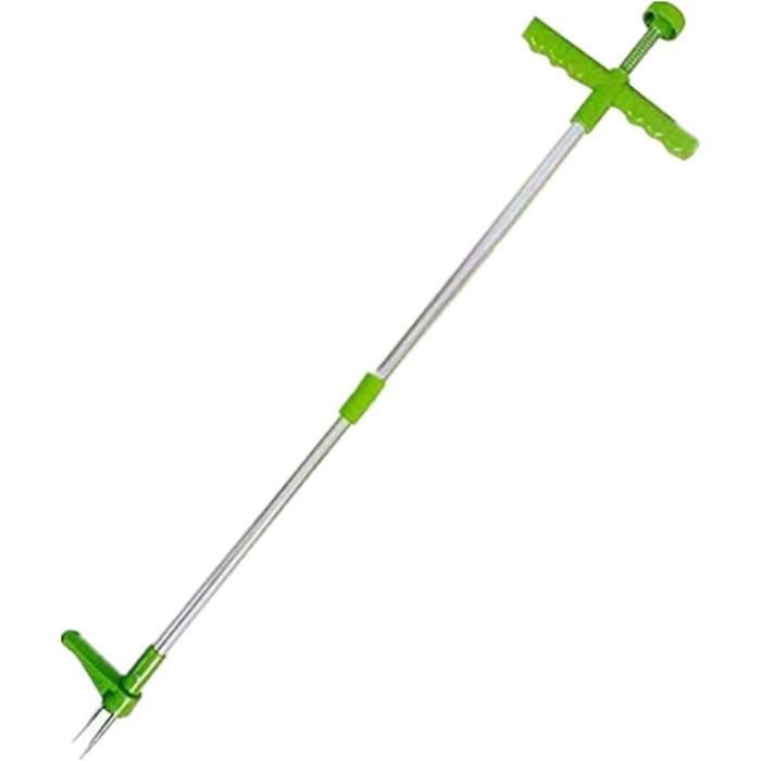 Relaxdays Désherbeur Manuel Arrache-Pissenlit Avec Griffes Et Éjecteur - Outil Jardin 100cm Vert
