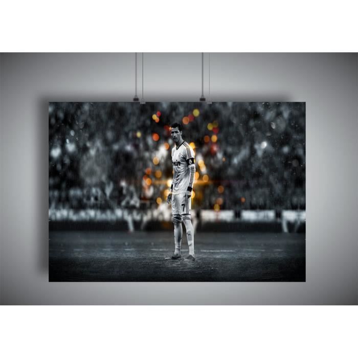 Autocollant Mural 3D Stade Bernabeu Real Madrid – Poster Sticker Géant Chambre Enfant, Décoration Foot Supporter, Vinyle Amovible
