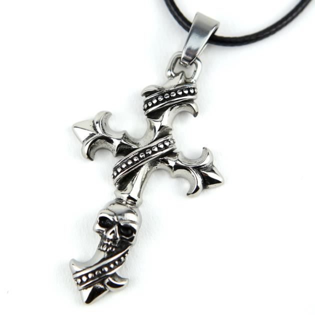Chaîne De Taille Réglable Style Punk Gothique - Pendentif Tête De Mort - Longueur Ajustable 71-86 Cm - Alliage Métal