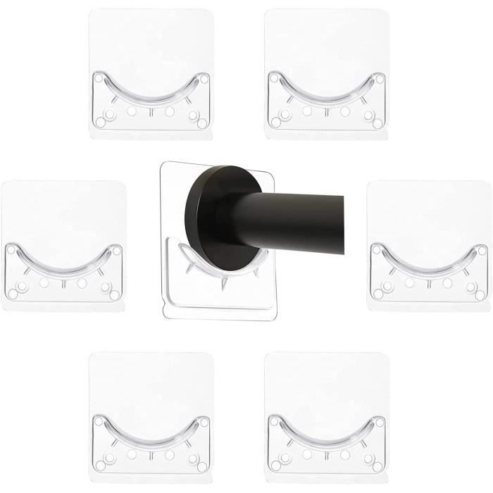 Support Adhésif Tringle Rideau Douche Kitosun - Sans Perçage Ou Fixation Vis - Noir - Support 13.6kg
