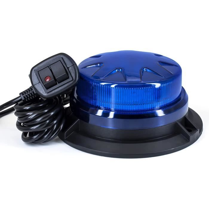 Gyrophare Magnetique Bleu LED, 12V-24V Jaune LED Avertissement et