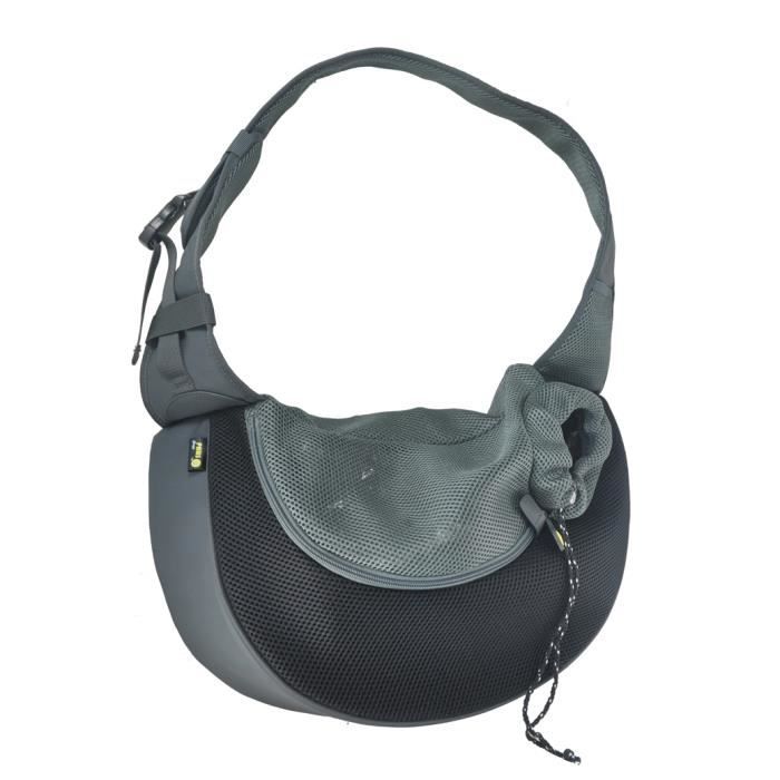 SAC TPS BANDOULIERE PETLINE 5 KG GRIS/NOIR POUR CHAT ET CHIEN