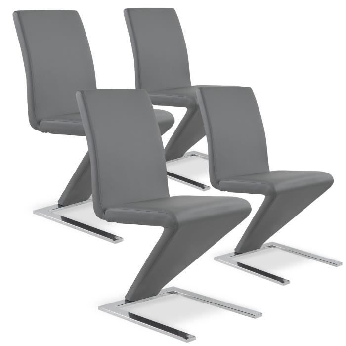 Lot de 4 chaises Delano Gris Lot de 4 chaises Delano Gris