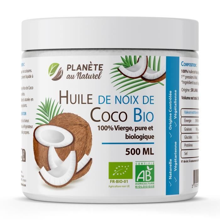 Huile, Noix de coco désodorisée Bio Purasana , 500 ml - L'herboristerie