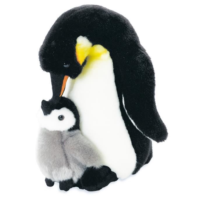 Peluche Manchot Empereur Avec Bebe 25 18 14 Cm Cdiscount Jeux Jouets